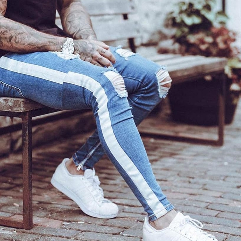 New w/ Tags Mens Jeans Skinny Unique Comfortable Denim w/ Multiple Sizes - Picture 4 of 6